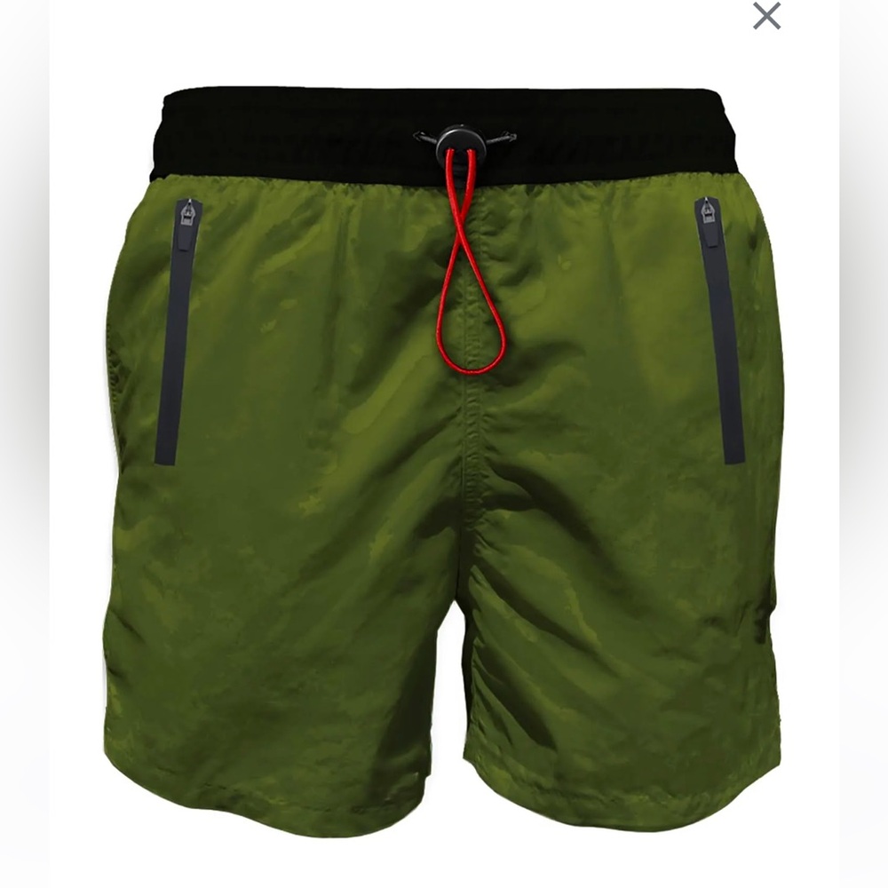 MC2 Saint Barth boys swim trunks bathing suit size 12 army green & black